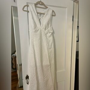 Zara White Eyelet Midi Dress